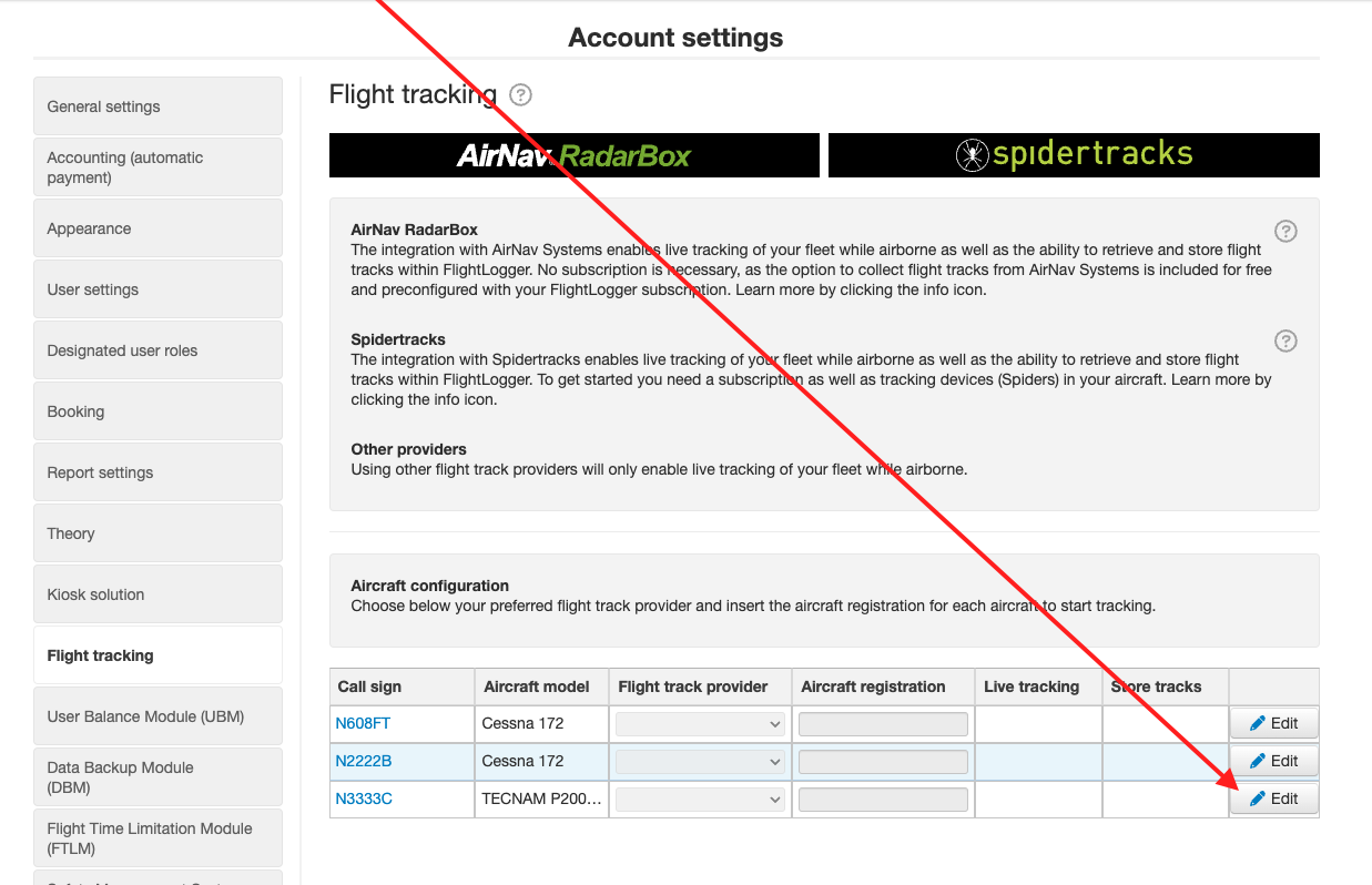 Setting up the Spidertracks integration in FlightLogger